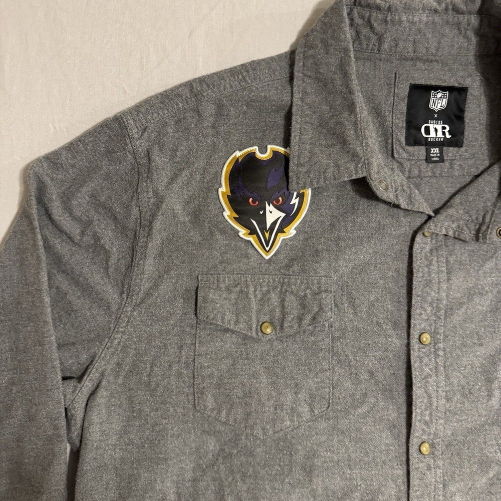 NFL X Darius Rucker Mens Shirt Baltimore Ravens Pearl Snap Long Sleeve Sz XXL